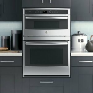 GE Profile - 30" Built-In Single Electric Convection Wall Oven with Built-In Microwave - Stainless Steel