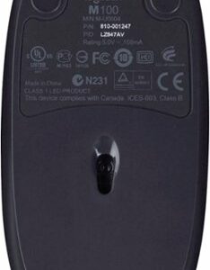 Logitech - M100 Wired Optical Ambidextrous PC Mouse with 1000 DPI Optical Tracking - Gray