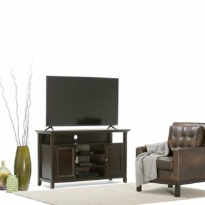 Simpli Home - Amherst TV Cabinet for Most TVs Up to 60" - Dark Brown