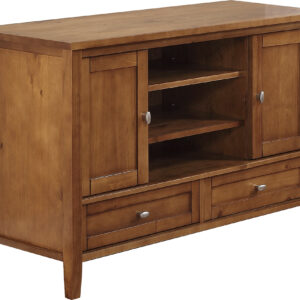 Simpli Home - Warm Shaker TV Cabinet for Most TVs Up to 52" - Honey Brown