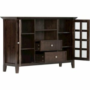 Simpli Home - Acadian TV Cabinet for Most TVs Up to 60" - Tobacco Brown