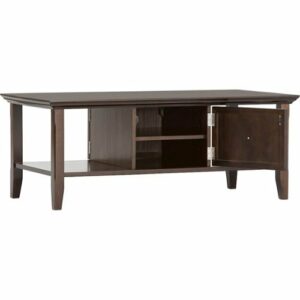 Simpli Home - Acadian Rectangular Solid Pine Wood 1-Drawer Coffee Table - Brown