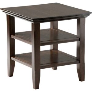 Simpli Home - Acadian Square Solid Wood End Table - Tobacco Brown