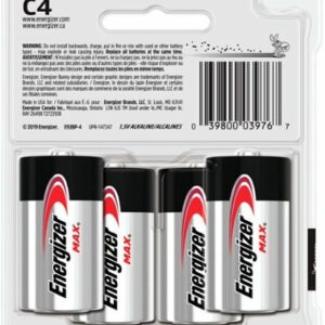 Energizer - MAX C Batteries (4 Pack), C Cell Alkaline Batteries