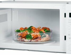 GE - Profile Series 1.1 Cu. Ft. Mid-Size Microwave - White on White