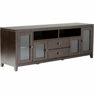 Simpli Home - Cosmopolitan TV Cabinet for Most TVs Up to 80" - Dark Coffee Brown