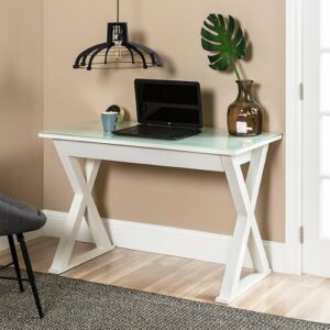 Walker Edison - Modern X-Leg Computer Desk - White