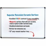 Floortex - Viztex Porcelain Magnetic Dry Erase Board with an Aluminium Frame - 18'' x 24'' - White