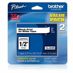 Brother - P-touch TZE-2312PK Laminated Label Tape (2-Pack) - Black on White