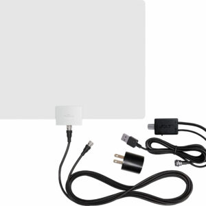 Mohu - Leaf 50 Amplified Indoor HDTV Antenna with 60-Mile Range - Black/White