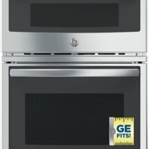 GE - 27" Single Electric Wall Oven with Built-In Microwave - Stainless Steel