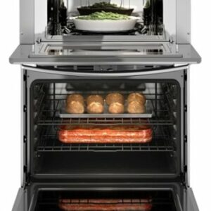 GE - 30" Single Electric Wall Oven with Built-In Microwave - Stainless Steel