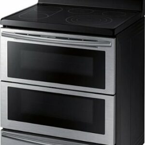 Samsung - Flex Duo 5.9 Cu. Ft. Self-Cleaning Freestanding Double Oven Electric Convection Range - Stainless Steel