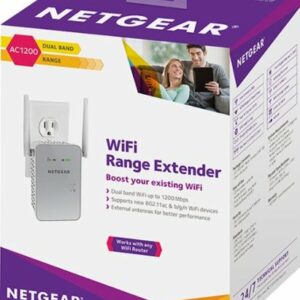 NETGEAR - AC1200 Dual-Band Wi-Fi Range Extender - White