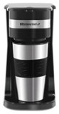 Elite Gourmet - Single Serve Personal Coffee Maker with Stainless Steel Travel Mug - Black