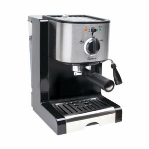 Capresso - EC100 Espresso Machine with 15 bars of pressure, Milk Frother and Thermoblock heating system - Black/stainless steel