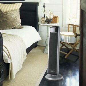 Lasko - Oscillating Ceramic Tower Heater with Logic Center Remote Control - Gray/Black