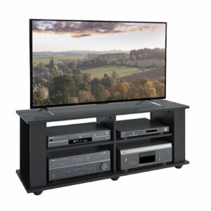 CorLiving - Fillmore Black Wooden TV Stand, for TVs up to 55" - Ravenwood Black