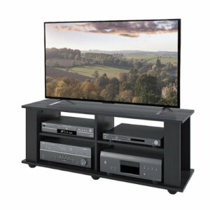 CorLiving - Fillmore Black Wooden TV Stand, for TVs up to 55" - Ravenwood Black