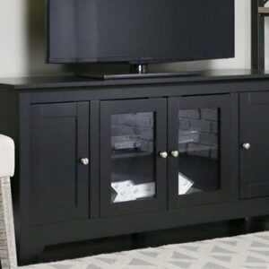 Walker Edison - 52" 4 Door Media Storage TV Stand for Most Flat-Panel TV's up to 58" - Black