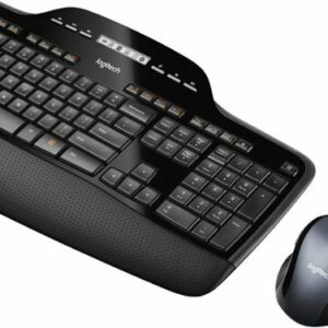 Logitech - MK345 Wireless Ergonomic Membrane Keyboard and Mouse Bundle for PC - Black/blue