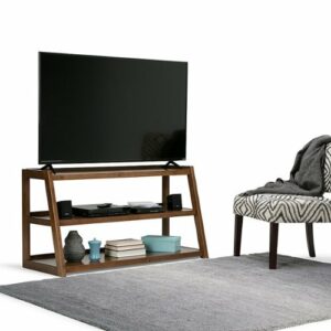 Simpli Home - Sawhorse TV Stand for Most TVs Up to 53" - Medium Saddle Brown