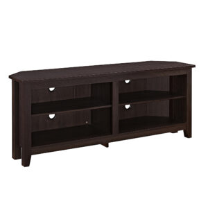 Walker Edison - Corner Open Shelf TV Stand for Most Flat-Panel TV's up to 60" - Espresso