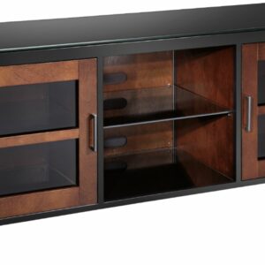 Insignia™ - TV Stand for Most Flat-Panel TVs Up to 70" - Black/Brown