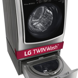 LG - SideKick 1.0 Cu. Ft. High-Efficiency Top Load Pedestal Washer with 3-Motion Technology - Graphite Steel