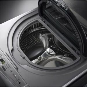 LG - SideKick 1.0 Cu. Ft. High-Efficiency Top Load Pedestal Washer with 3-Motion Technology - Graphite Steel