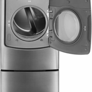 LG - 9.0 Cu. Ft. Smart Gas Dryer with Steam and Sensor Dry - Graphite Steel