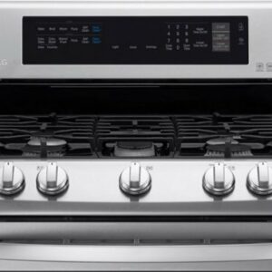 LG - 6.9 Cu. Ft. Freestanding Double Oven Gas True Convection Range with EasyClean and UntraHeat Power Burner - Stainless Steel