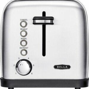 Bella - Classics 2-Slice Wide-Slot Toaster - Stainless Steel