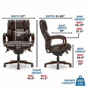 La-Z-Boy - Bellamy Executive Office Chair - Coffee Brown - Bonded Leather