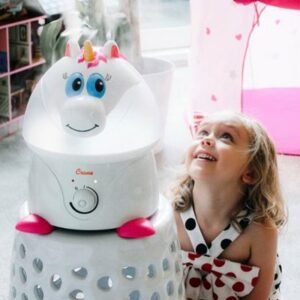 CRANE - 1 Gal. Adorable Ultrasonic Cool Mist Humidifier for Medium to Large Rooms up to 500 sq. ft. - Unicorn - White/Pink