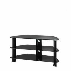 CorLiving - Glass TV Stand, for TVs up to 43" - Satin Black