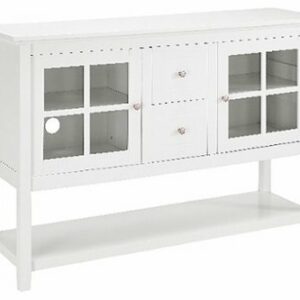 Walker Edison - Transitional TV Stand / Buffet for TVs up to 55" - White