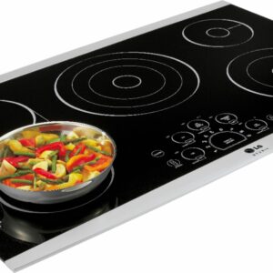 LG - STUDIO 36" Built-In Electric Cooktop with 5 Elements and Bridge Element - Stainless Steel