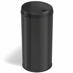 iTouchless - 13-Gal. Round Deodorizer Sensor Trash Can - Matte Black