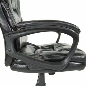 Office Star Products - Faux Leather Manager's Chair - Black