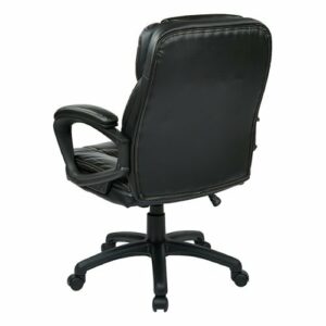 Office Star Products - Faux Leather Manager's Chair - Black