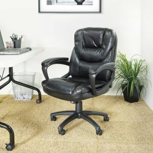 Office Star Products - Faux Leather Manager's Chair - Black