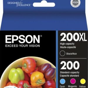 Epson - 200/200XL 4-Pack Ink Cartridges High Capacity and Standard Capacity - Cyan/Magenta/Yellow/Black