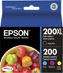 Epson - 200/200XL 4-Pack Ink Cartridges High Capacity and Standard Capacity - Cyan/Magenta/Yellow/Black