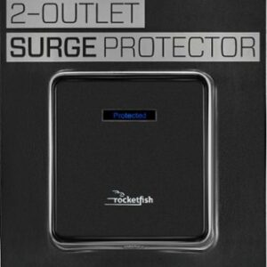 Rocketfish™ - 2 Outlet Wall Tap 1500 Joules Surge Protector - Black