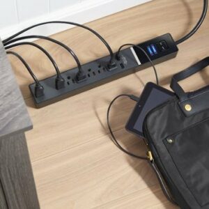 Rocketfish™ 7-Outlet/2-USB 2100 Joules Surge Protector Strip - Black