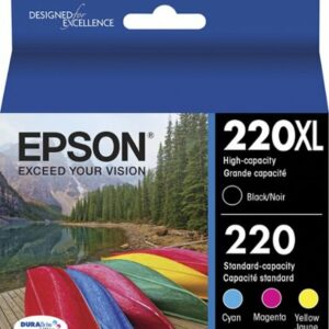 Epson - 220/220XL 4-Pack Ink Cartridges High Capacity and Standard Capacity - Cyan/Magenta/Yellow/Black