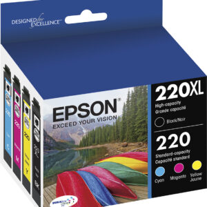 Epson - 220/220XL 4-Pack Ink Cartridges High Capacity and Standard Capacity - Cyan/Magenta/Yellow/Black