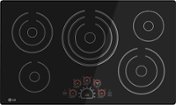 LG - 36" Built-In Electric Cooktop with 5 Elements and Warming Zone - Black