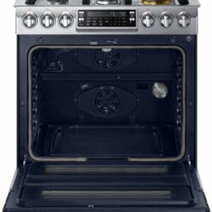 Samsung - Flex Duo 5.8 Cu. Ft. Self-Cleaning Slide-In Gas Convection Range - Stainless Steel